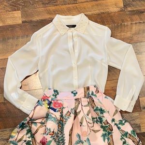 MAX MARA 100% Silk Semi Sheer Blouse